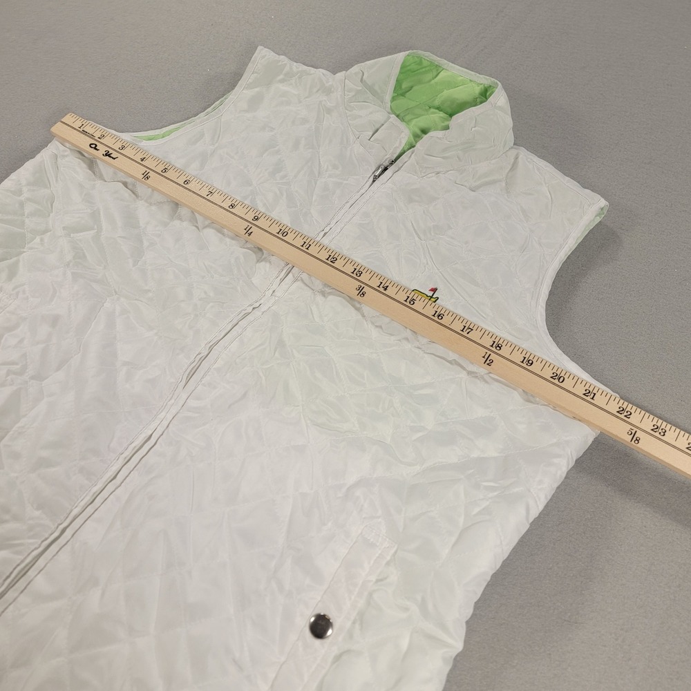 Magnolia Lane Masters Golf Quilted Reversible Puffer Vest White Green Women's L - Picture 5 of 12